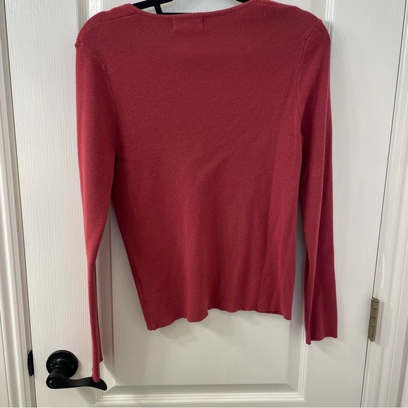 Listicle Women's V-Neck Sweater in Dark Pink - Picture 3 of 5